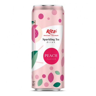 RITA-US-892277940:Sparkling-Tea-drink-non-alcoholic-peach-flavour-330ml-sleek-can