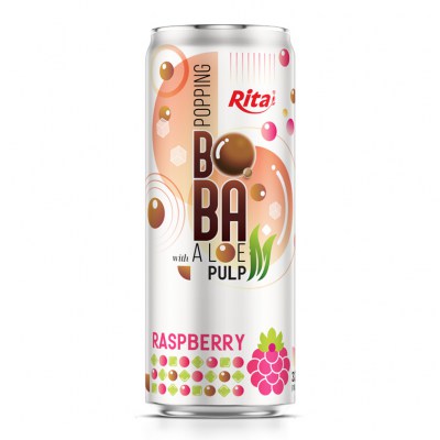 Supplier 320ml Sleek Can Raspberry Flavored Bubble Tea