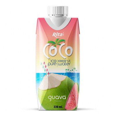 RITA-US-963349143:(OEM_Beverage_10)_COCO-100-pure-coconut-water-with-guava-flavour-330ml-Paper-box