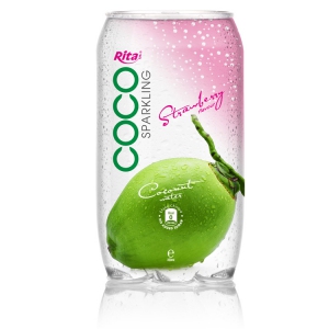 Sparking coconut water  with strawberry juice