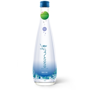 Coconut water with blueberry in glass bottle 300ml