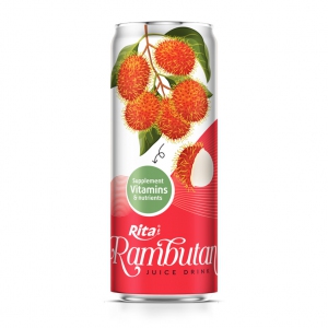 Best natural 320ml canned Rambutan juice private label