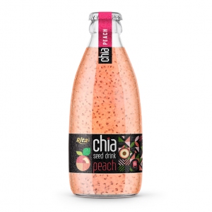 Chia Seed Drink With Peach Flavor 250ml Glass Bottle