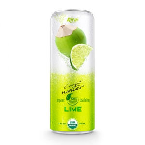 Coco Organic Sparkling with lime in 320ml can