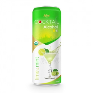 Cocktail 6% alcohol with lime and mint 320ml