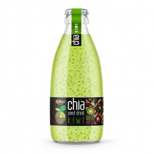 Chia Seed Drink With Kiwi Flavor 250ml Glass Bottle