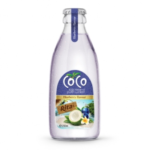 250ml glass-bottle 100 pure blueberry Coconut  water own brand