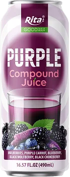 Rita Purple Compound Juice Mulberry Blueberry 490ml Can