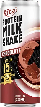 Rita Protein Milkshake Chocolate Flavor Rich Cocoa High Protein Drink 320ml Sleek Can