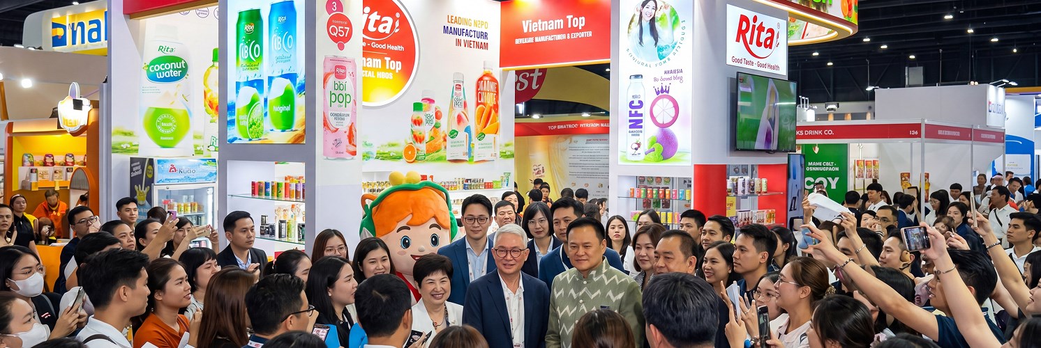 RITA booth welcoming visitors at an international trade fair