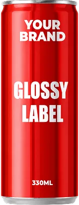 Glossy label can